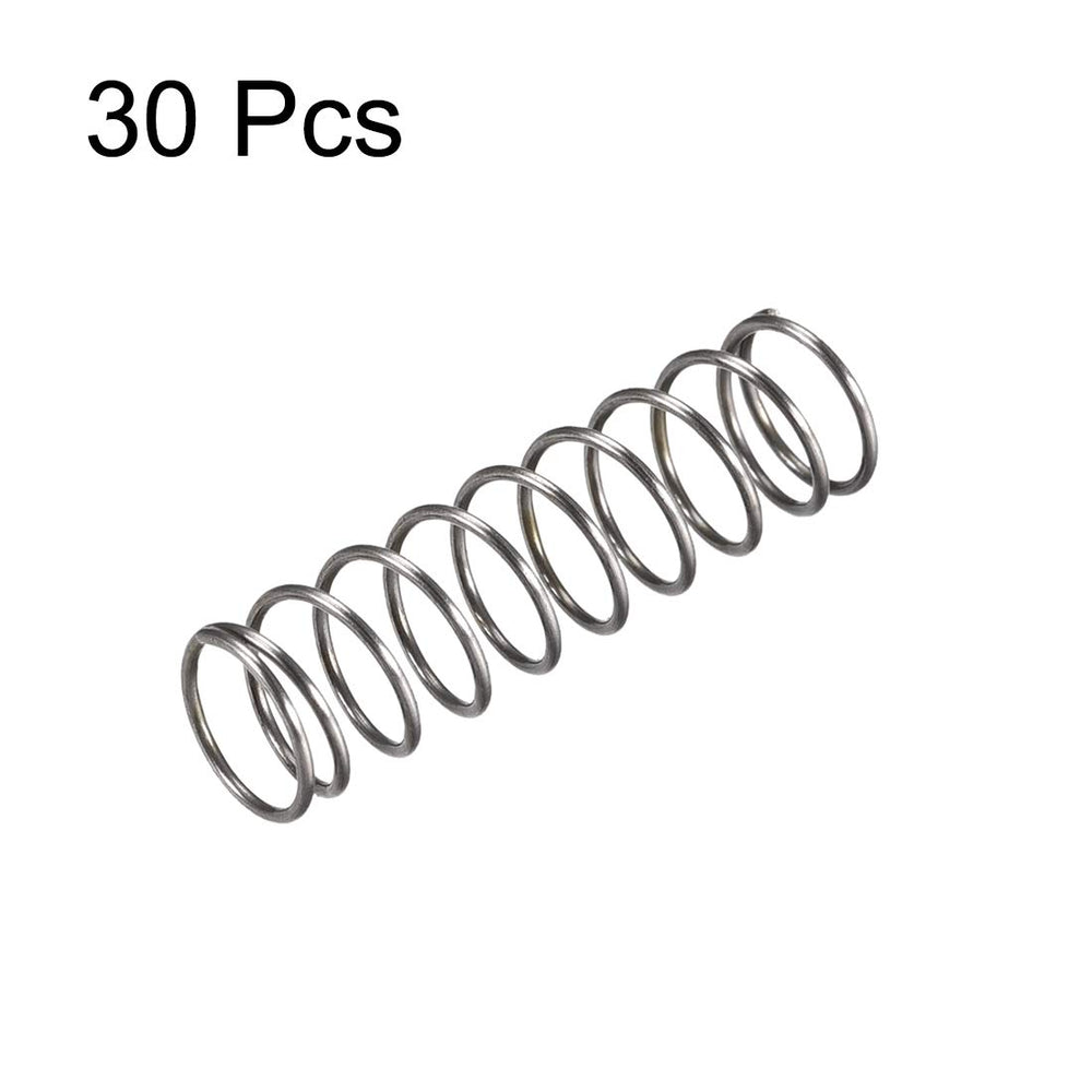 Compression Spring,10mm OD, 0.8mm Wire Size, 17.5mm Compressed Length, 35mm Free Length,30N Load Capacity,Gray,30pcs