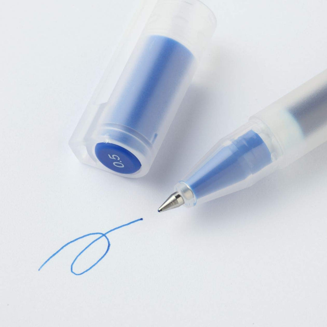 Muji Gel Ink Ballpoint Pens 0.5mm 2-color set Black-5 Pcs Blue-5Pcs