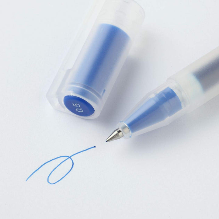 Muji Gel Ink Ballpoint Pens 0.5mm 2-color set Black-5 Pcs Blue-5Pcs