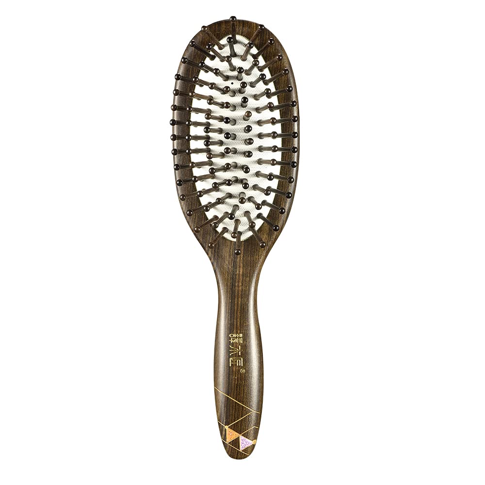 Wooden Hair Brush for Women Colorful Lattice