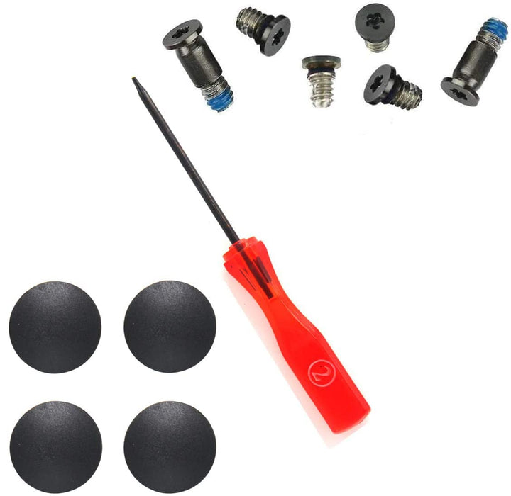 Pentalobe Bottom Case Screws +4 Pack Rubber Case Feet+ Pentalobe Screwdriver Compatible for MacBook Retina 13” with Touch Bar A1706, A1989 and A2159 (Gray)