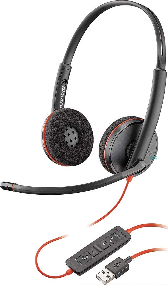 Plantronics - Blackwire 3220 - Wired Dual-Ear (Stereo) Headset with Boom Mic - USB-A to connect to your PC and/or Mac