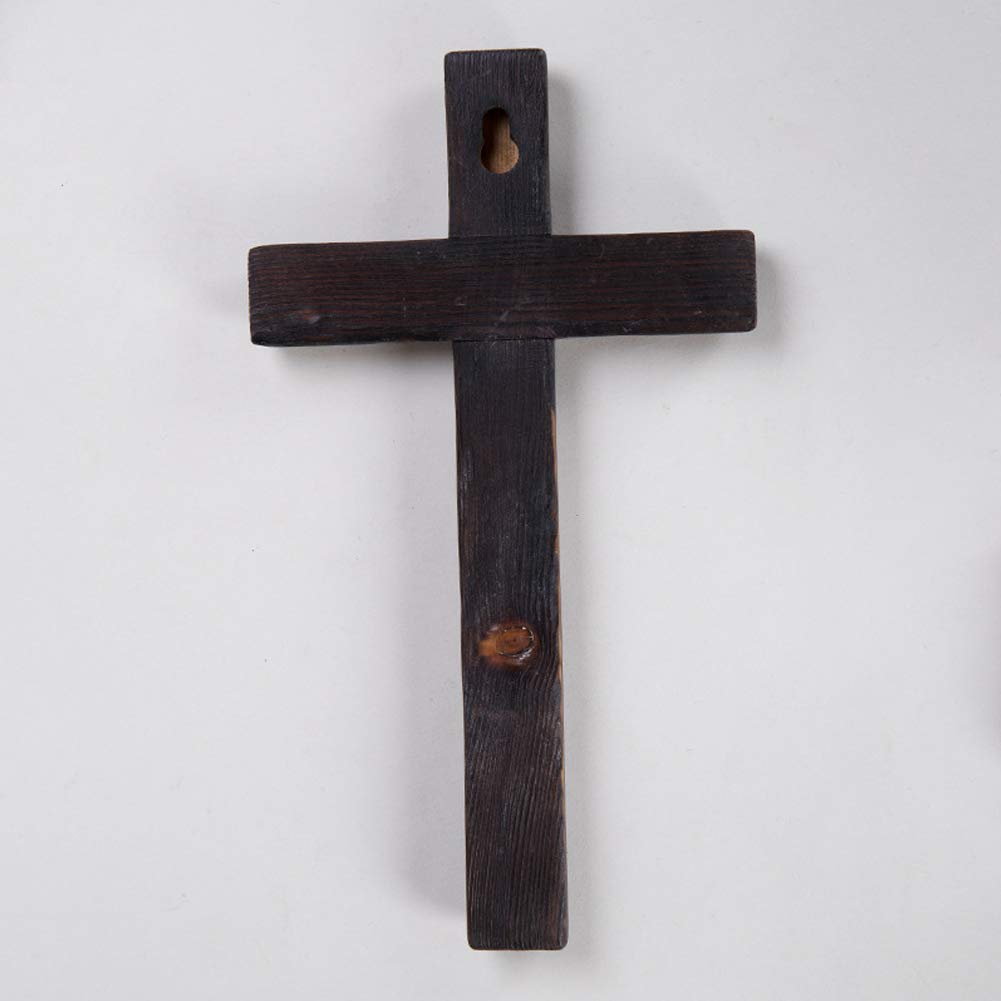 11 Inch Wall Mounted Jesus Cross Rustic Wooden Cross Wall Decor Solid Wood Black Holy Jesus Cross Home Weddings Party Meditation Gift Decoration