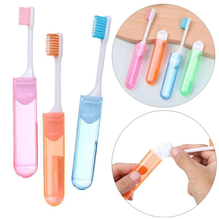 Qtopun 6 Packs Travel Toothbrushes with Cover, 4 Packs 