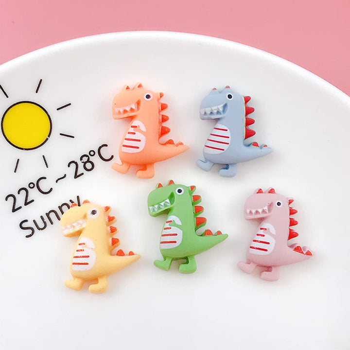 50 Pcs Colorful Cute Dinosaur Shape Resin Flatback Slime Charms for Scrapbooking Embellishment DIY Craft Jewelry Making Ornament Hair Clips