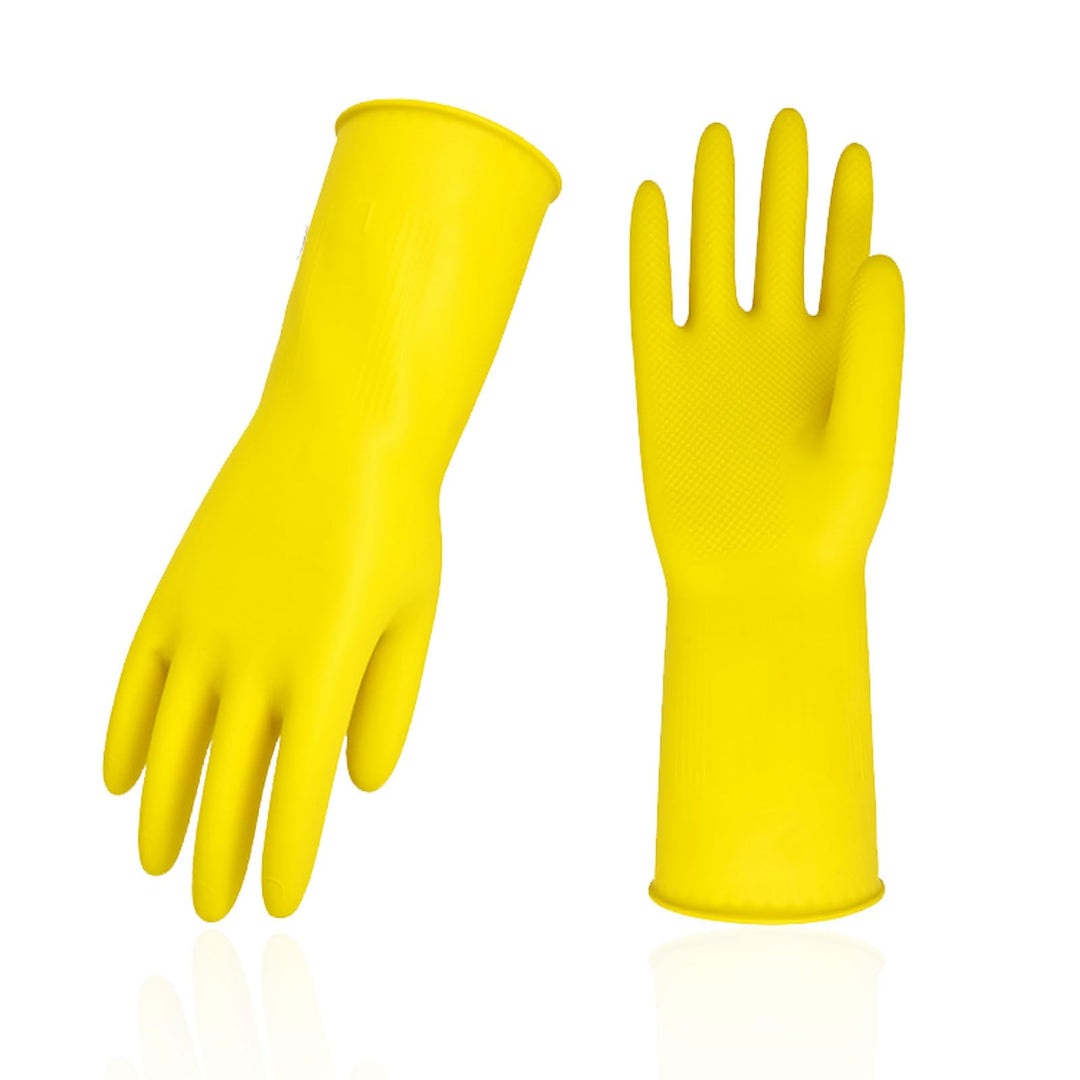 Vgo... 1-Pair Reusable Household Gloves, Rubber Dishwas
