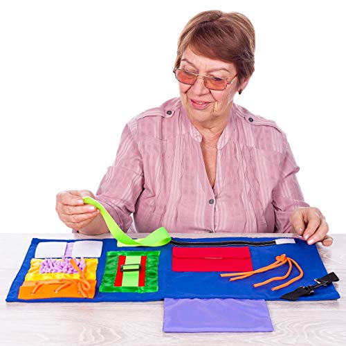Fidget Blanket for Dementia | Calming & Comforting Activities for Adults with Dementia | Sensory Blanket | Dementia Products for Elderly | Helps Alzheimers, Dementia, Asperger’s, Autism, Anxiety