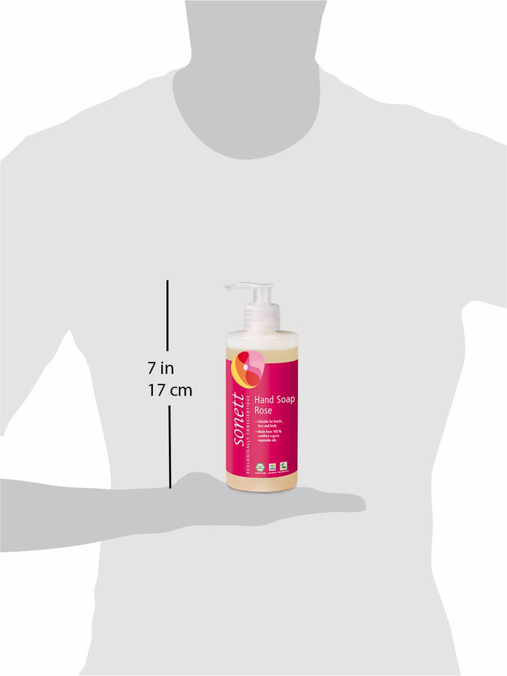 Sonett Organic Hand Soap with Pump, 300 mL (Rose)