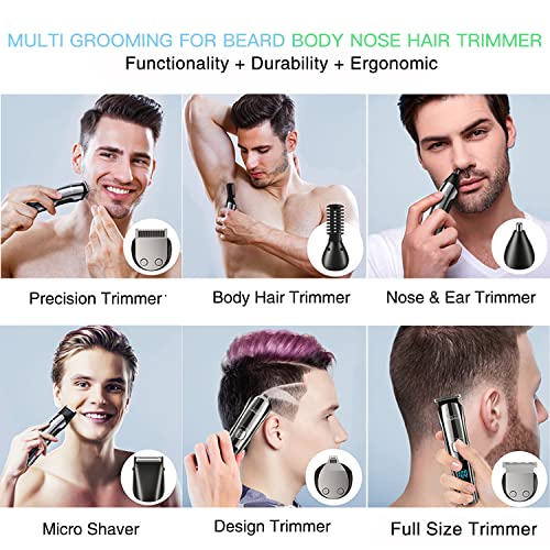 Beard Trimmer for Men - Electric Razor & Shaver, Cordless Hair Clippers Trimmers Set, IPX7 Waterproof Mens Grooming Kit for Shaving Face, Mustache, Body, Ear, Nose Hair Trimmer, Gifts for Men