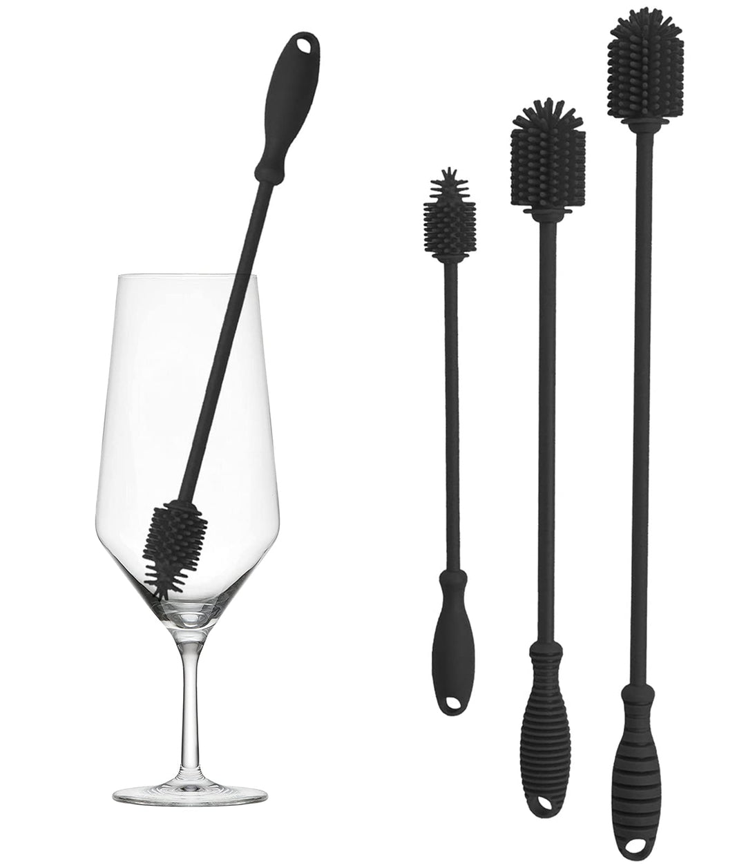 Gute Silicone Bottle Brush, Bottle Cleaner Brushes Set 