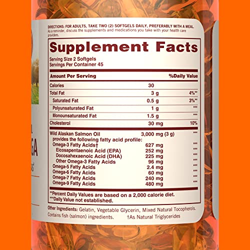 Sundown Complete Omega Wild Alaskan Salmon Oil, Fish Oi