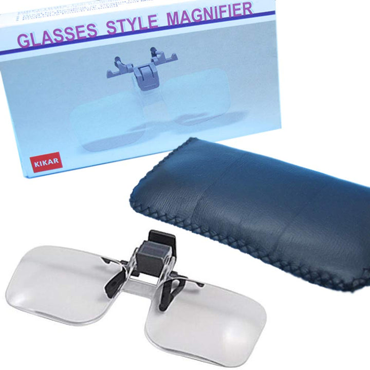 KIKAR Clip n Flip Magnifying Glass 2x Power +4.00 Diopt