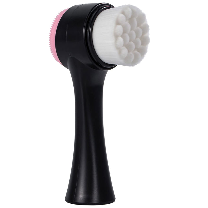 Face Brush 2 in 1, Facial Cleansing Exfoliating Brush with Ultra Fine Soft Bristles Pore Deep Cleansing Silicone Double Side Face Wash Scrub Brush for Massaging, Skincare Makeup Removal
