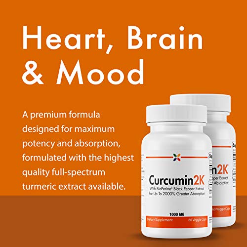 - Curcumin2K Formula with BioPerine Black Pepper Extract for Up to 2000% Greater Absorption - 60 Veggie Caps