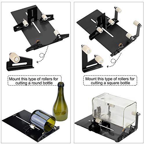 Glass Bottle Cutter, Square &amp; Round Bottle Cutting Machine, Wine Bottles and Beer Bottles Cutter Tool with Accessories Tool Kit(Upgrade Version)
