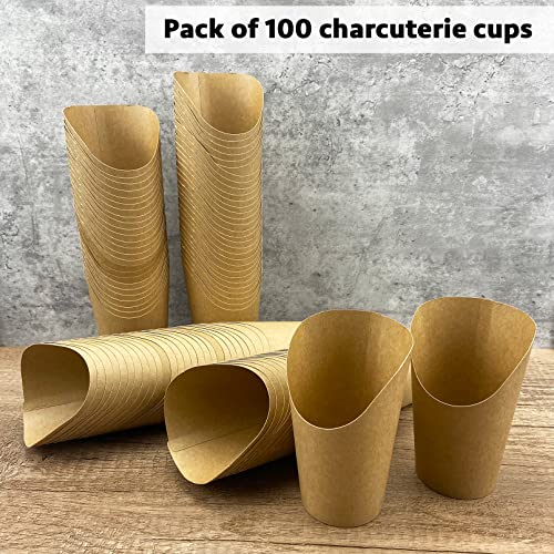 100 Pcs French Fries Holder, 12oz Disposable Paper French Fry Cups Charcuterie Cups for all Occasions (12oz)