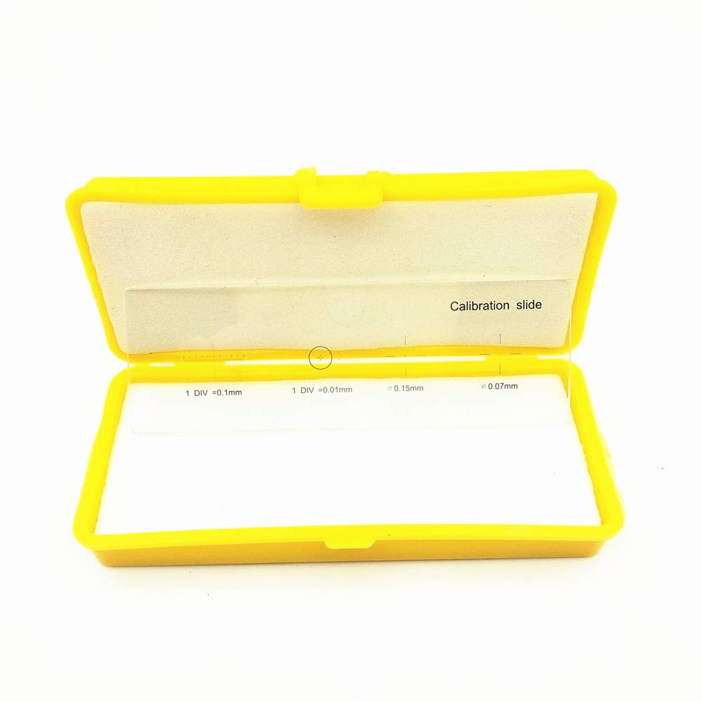 Microscope Stage Micrometer Calibration Slide with 4-Scales and 0.01mm Multifunctional Reticle Calibrating Ruler