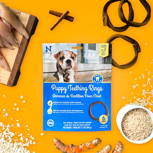 Puppy Teething Rings Chicken Flavor Dog Treat, 6 rings per bag, 7.2-oz
