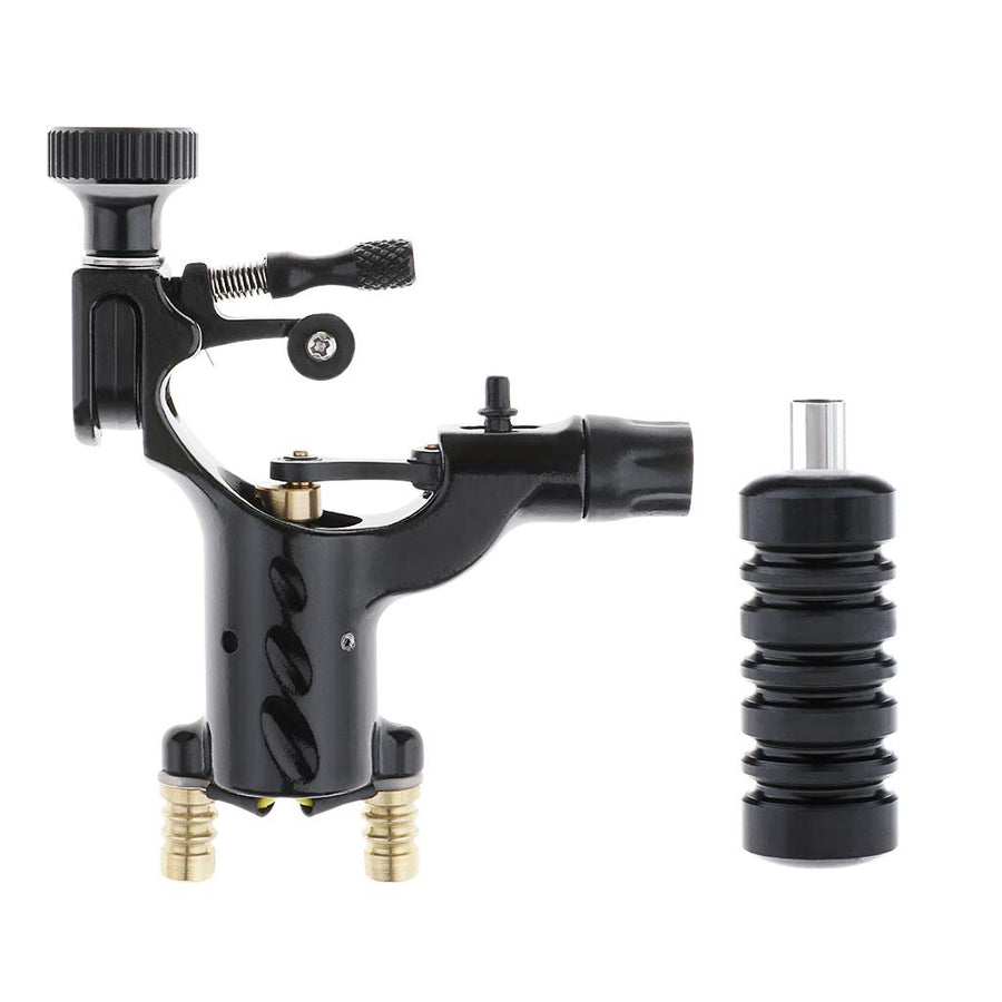 Rotary Tattoo Machine, Silent Alloy Dragonfly Rotary Motor for Liner Shader with Tattoo Machine Handle (Black)