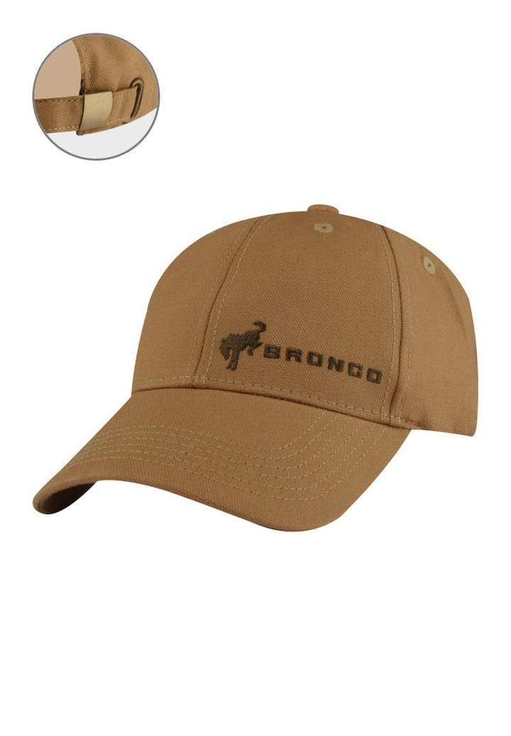 Ford Bronco Baseball Cap, Adjustable 6-Panel Duck Hat, Brown