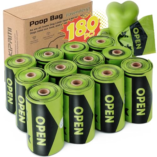 Strong-Endurance Dog Poop Bag Set with Dispenser &amp; Leash Clip, Thick Waste Poop Bags for Puppy/Small/Medium/Large Dog &amp; Cat