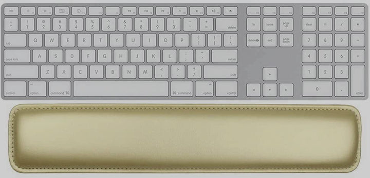 Keyboard Wrist Rest Pad,Soft PU Leather Wrist Support with Interior Soft Cushion Foam for Office/Computer/Laptops/Keyboard,Easy Typing &amp; Pain Relief,16.5 Gold