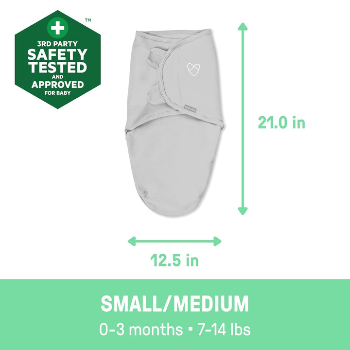 by Ingenuity Original Swaddle, 100% Cotton, Improves Sleep &amp; Calms Startle Reflex, 0-3 Months, 3-Pack - Busy Bees