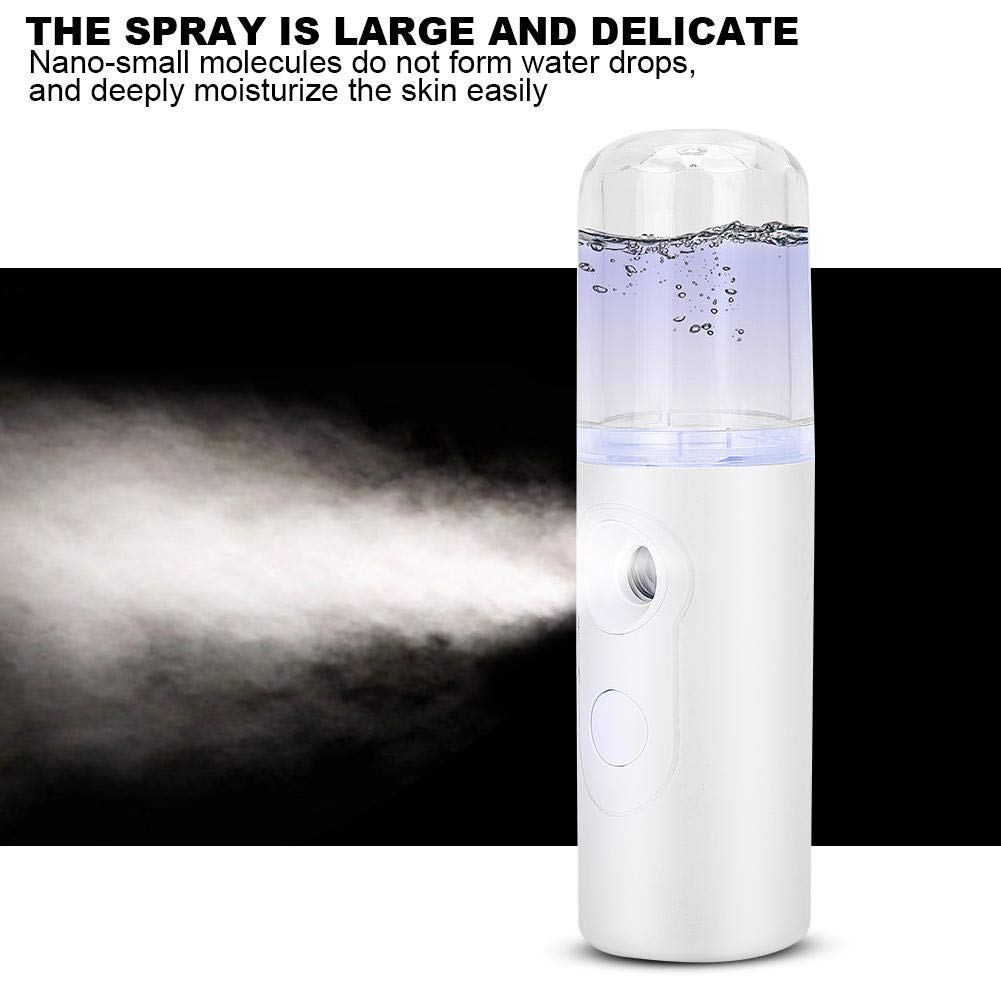 Facial Mister Portable Handy Face Mist Sprayer Professional Mini Humidifier Facial Steamer Moisturizing and Hydrating Spa Beauty Device