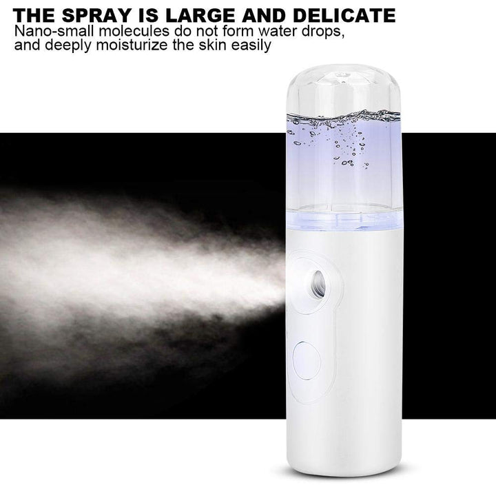 Facial Mister Portable Handy Face Mist Sprayer Professional Mini Humidifier Facial Steamer Moisturizing and Hydrating Spa Beauty Device