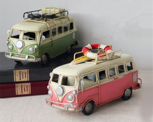 Camper Van Model 6.3 Inches Retro Classic Camper Van T1 Style Metal Beach Bus Vehicle Home Decor - Ideal Birthday Surprise for Boyfriend - Blue