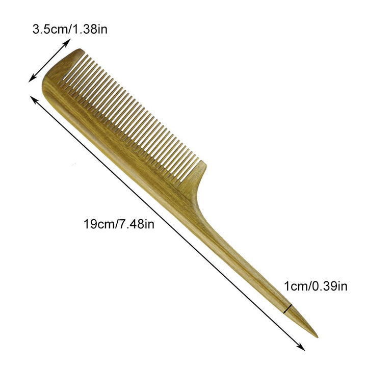 EQLEF Natual green sandalwood no static handmade comb
