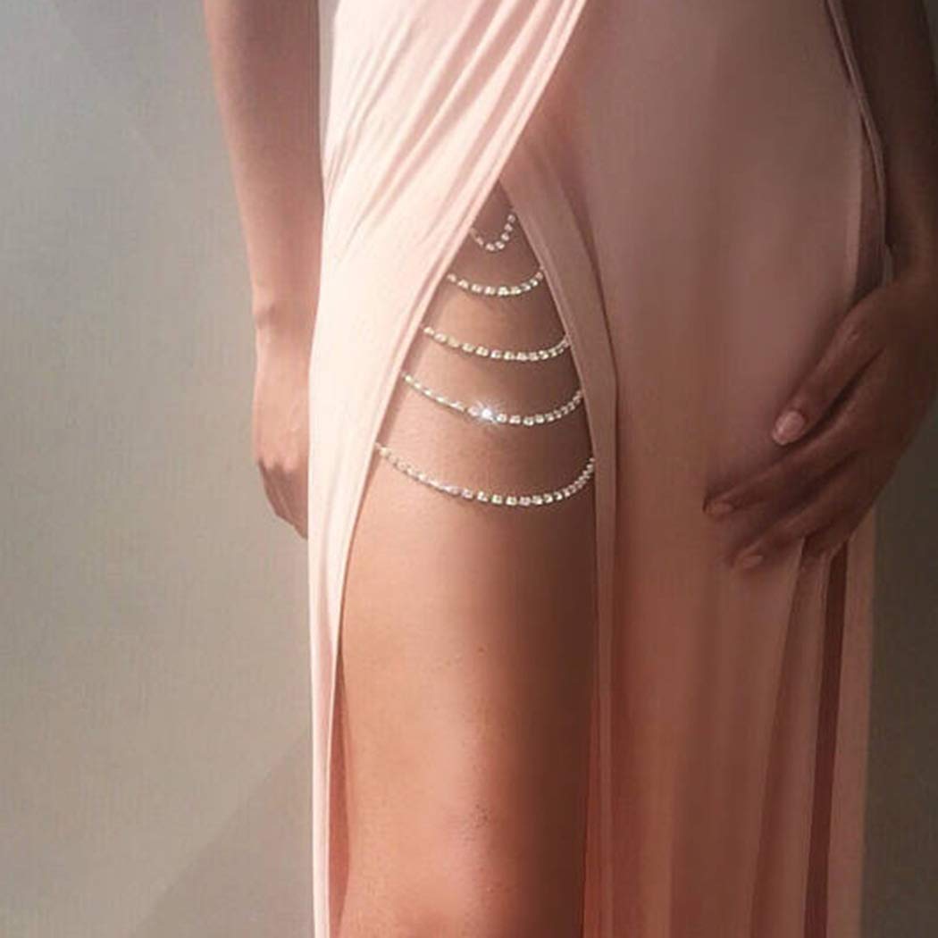 Reetan Boho Crystal Leg Chains Rhinestone Body Chain Ra