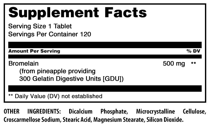 Amazing Formulas Bromelain 500 Mg 120 Tablets Supplemen