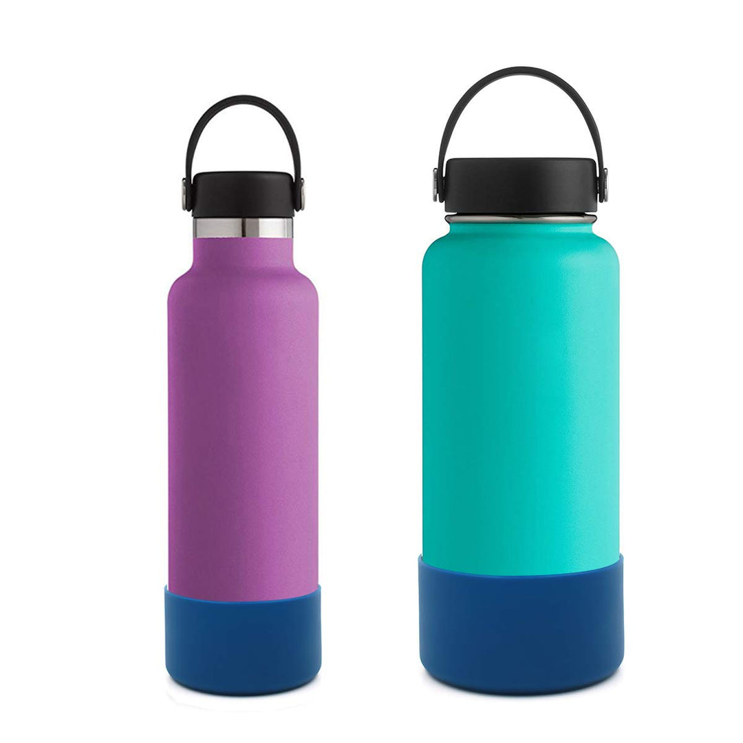 Protective Silicone Boot for 12oz - 40 oz Hydroflask Water Bottles Anti-Slip Bottom Sleeve Cover Bumper (Fits 32 and 40 OZ, Cobalt)