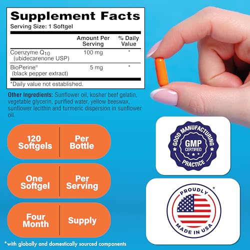 Health Thru Nutrition CoQ-10 100mg with BioPerine 120 S