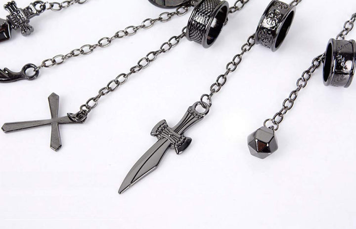 Anime Kurapika 5 Rings Chain Charms Alloy Bracelet Cosplay Costume