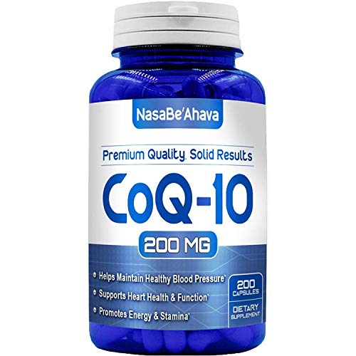 CoQ10 200mg Capsules | Vegan Friendly Coenzyme Q10 200mg from Easy Absorption Ubiquinone Supplement for Skin Heart and Energy Support | Made in The USA in cGMP Facilities (200 Servings)