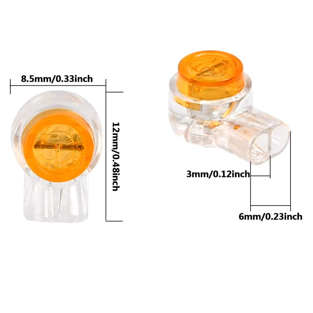 200PCS Waterproof Gel-Filled Orange Clear Button Telephone Wire Connectors UY Butt Splice Connector K1 Network Cable Terminals