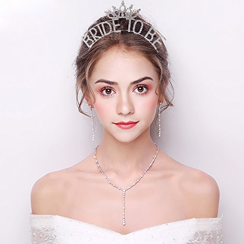 Bride To Be Crown-S: Glittering Bridal Tiaras Bride To Be Tiaras Rhinestone Bridal Shower Headbands Bachelorette Party Crowns Bridal Accessories Wedding Favors (Silver)