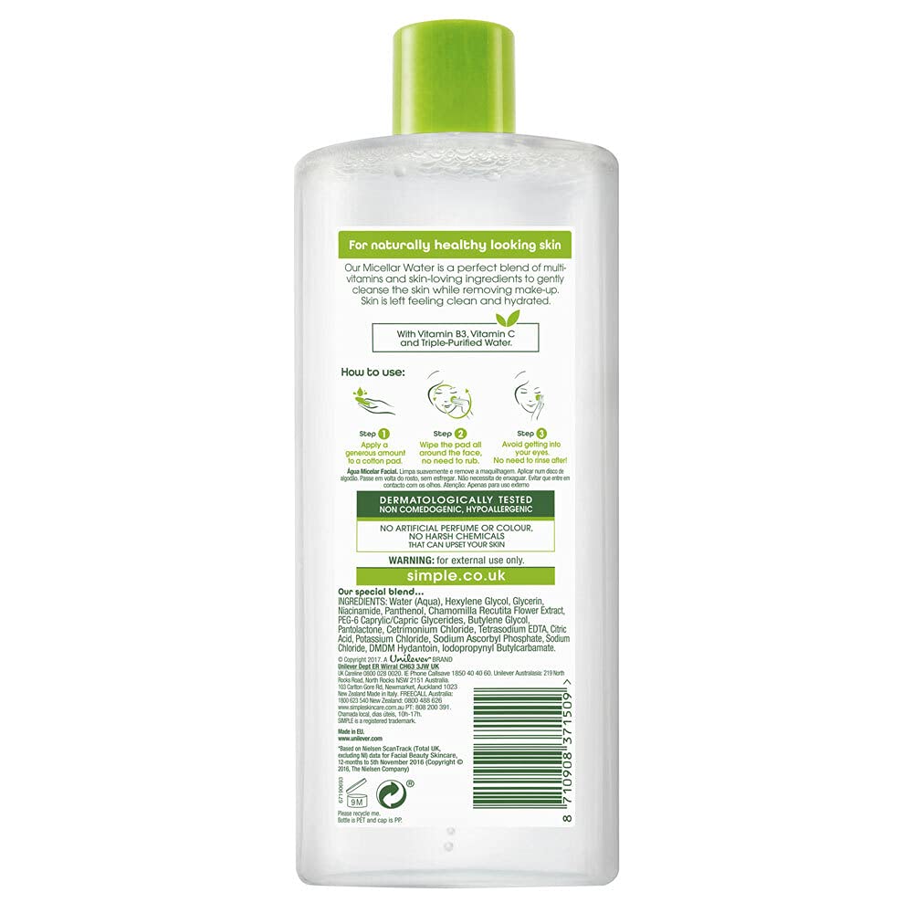 Simple Kind To Skin Micellar Cleansing Water