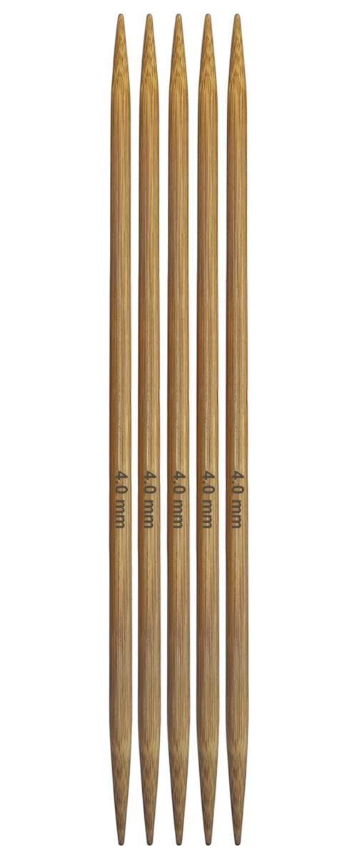 Bamboo Double Pointed Knitting Needles Carbonized Bamboo Knitting Needle 7.9 inch(20cm) Length for Handmade Creative DIY Knitting Yarn Projects,Size US 6(4mm)