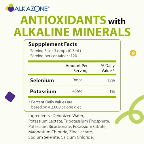 Alkazone Balance Your pH, Antioxidants Alkaline Mineral Drops, Single 1.25 Oz Pack, Portable, Yields 10 Gallons of alkaline, antioxidant Water, Unflavored, pH Balance, Hydration