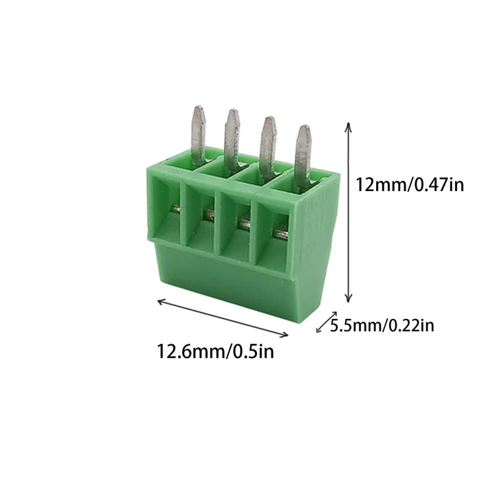 Cermant 20 pcs 4 Pin XK128-2.54MM (0.1inch) Pitch Screw Terminal Block Connector Green 150V 6A PCB Mount Screw Terminal Block Connector (2.54MM-4P-20Pcs)