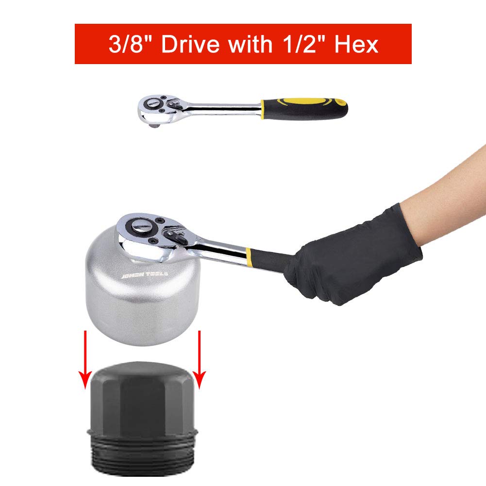 86mm 16 Flute Oil Filter Wrench Compatible with Volvo and BMW-Cartridge Style Housing Caps