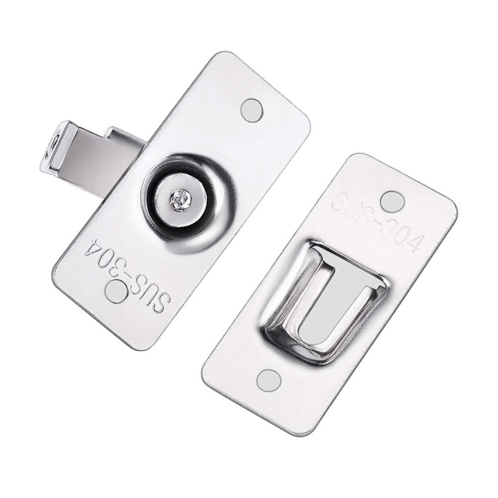Door Hasp Latch 90 Degree, Stainless Steel Safety Angle Locking Latch for Push/Sliding/Barn Door, Satin Nickel