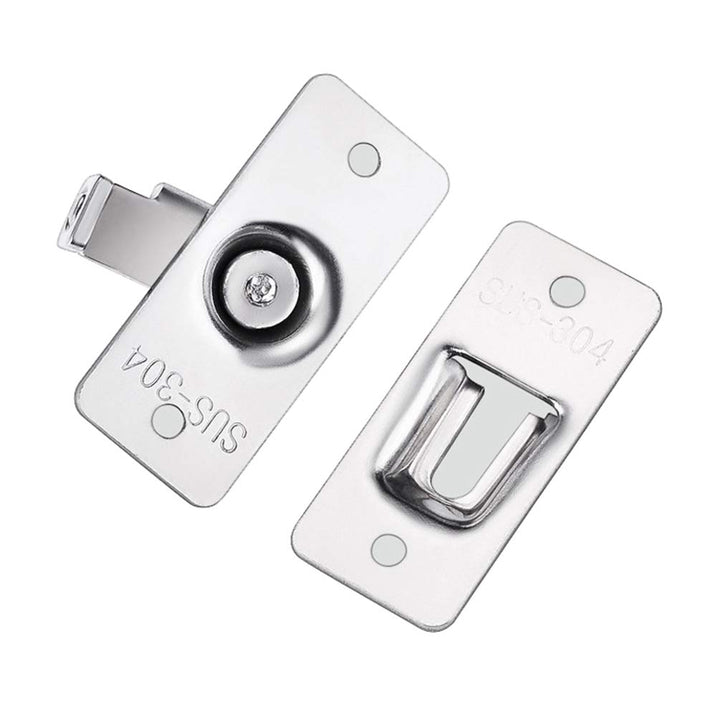 Door Hasp Latch 90 Degree, Stainless Steel Safety Angle Locking Latch for Push/Sliding/Barn Door, Satin Nickel
