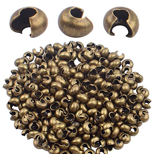 300 Pieces Crimp Beads Covers Half Round Open Tube Bead