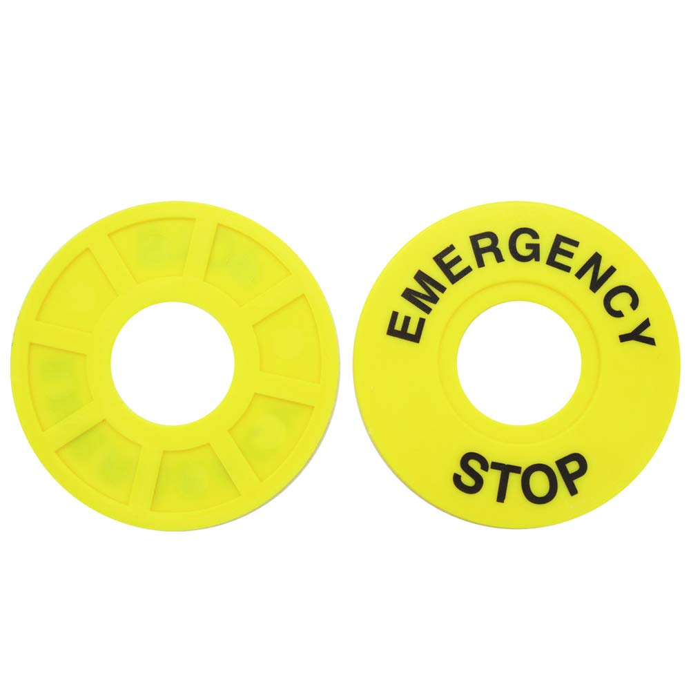 mxuteuk 10pcs 22mm Push Button Switch Emergency Stop Sign for Push Button Switch Replacement MXU-STOP