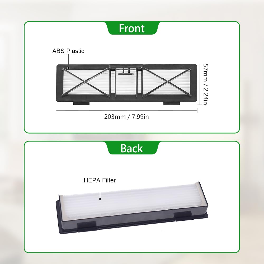 Neutop Replacement Parts Compatible with Neato Botvac Connected Series D10 D9 D8 D3 D4 D5 D6 D7 and D Series D75 D80 D85 Accessories with 1 Combo Brush 2 Ultra Filter 2 Upgraded 5-arms Side Brush.