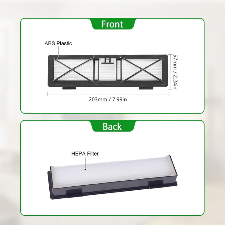 Neutop Replacement Parts Compatible with Neato Botvac Connected Series D10 D9 D8 D3 D4 D5 D6 D7 and D Series D75 D80 D85 Accessories with 1 Combo Brush 2 Ultra Filter 2 Upgraded 5-arms Side Brush.